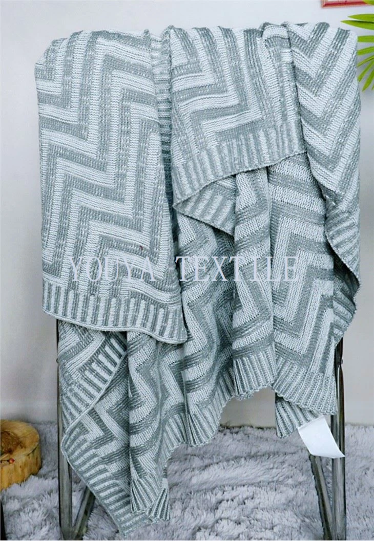 Knitted Geometric Pattern Throw