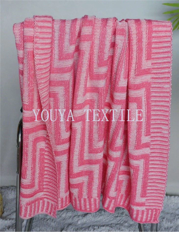 Knitted Geometric Pattern Throw